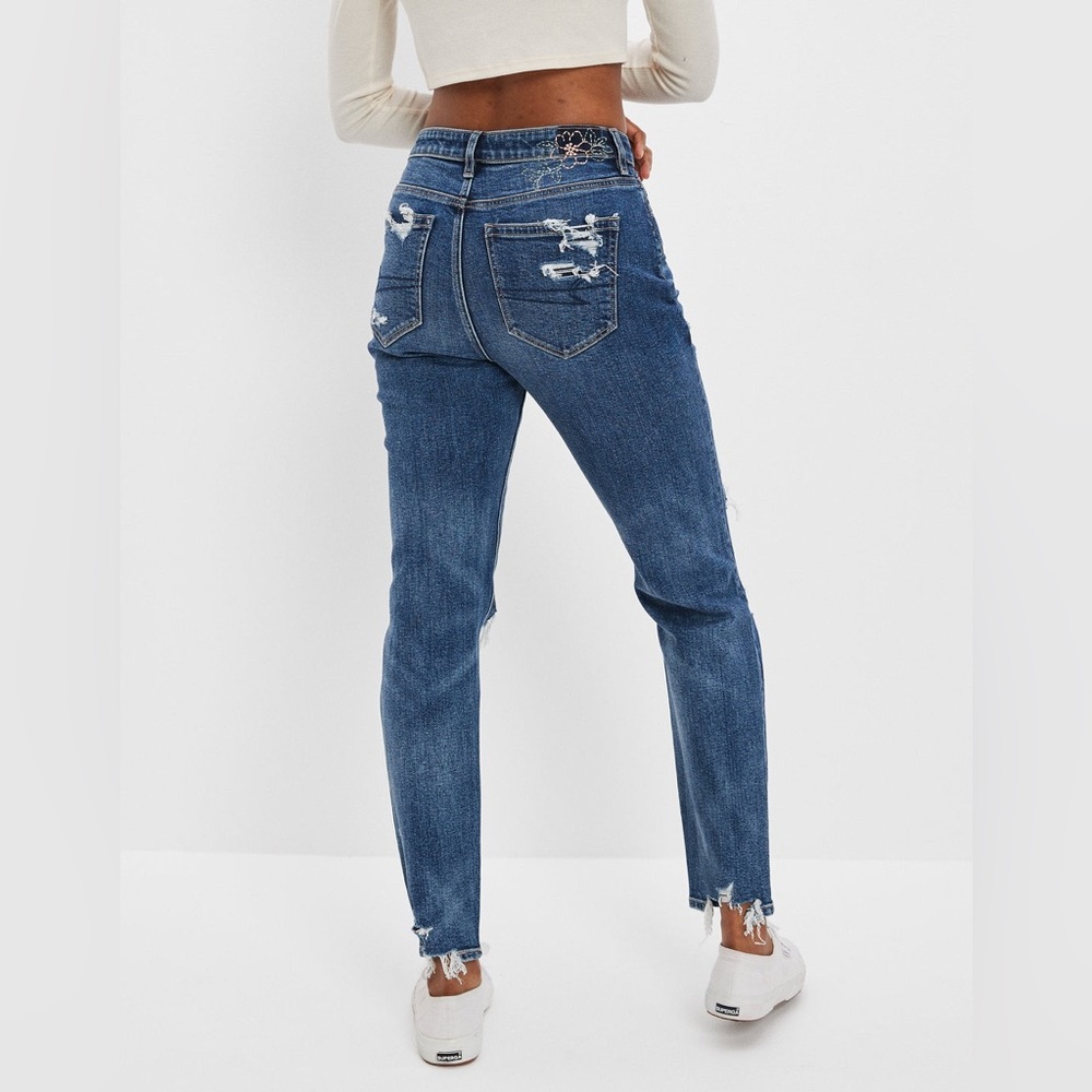 High-Rise Distressed Blue Women's Jeans